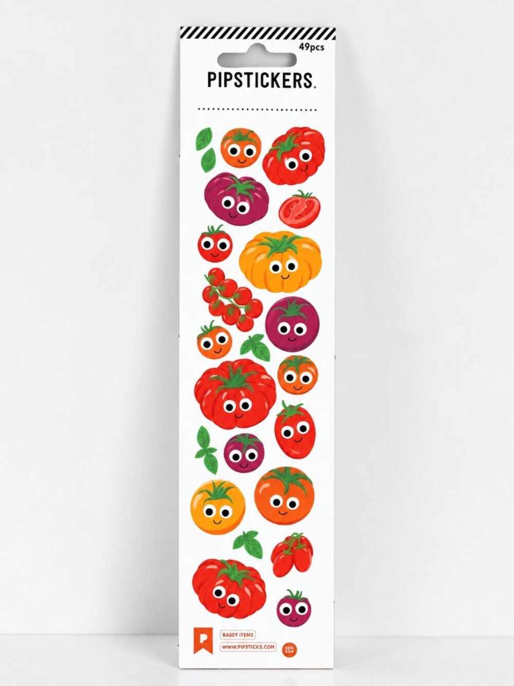 Pipsticks Tomato Googly Eye Stickers Cute Kawaii Vegetable Food 49pc NWT